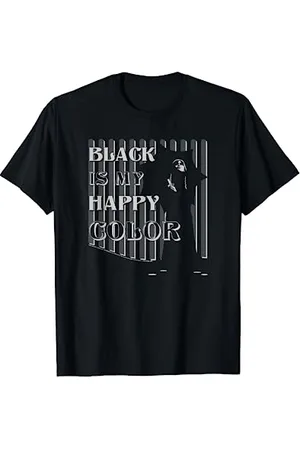 Wednesday Black Is My Happy Color Silhouette Poster T-Shirt