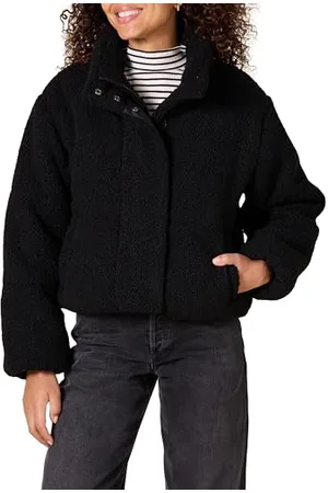Amazon Damen Kurze Steppjacke Mit Durchgehendem Reißverschluss (Aus Mattem Oder Sherpa Fleece, Gesteppt), , XL