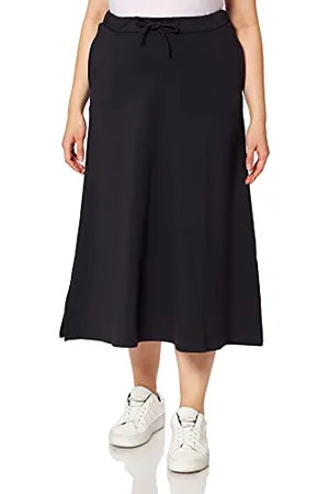 ESPRIT Damen Skirt Knitted Long UTB Rock, Night Sky Blue-485, XL