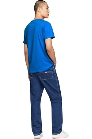 Tommy Hilfiger Herren T-Shirt Kurzarm Essential Flag Tee Slim Fit, (Persian Blue), XS