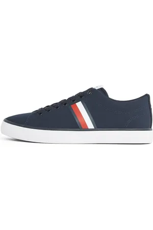 Tommy Hilfiger Herren Vulcanized Sneaker Core Stripes Mesh Low Top, Blau (Desert Sky), 45