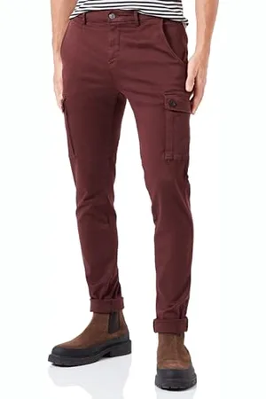 Replay Herren Cargo-Hose Jaan Slim-Fit Hyperflex mit Stretch, (Rot), 34W / 30L