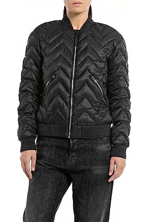 Replay Damen Steppjacke Recyceltes Nylon, (Schwarz), XS