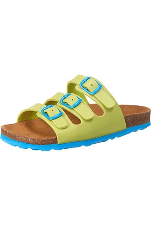 LICO Jungen BIOLINE KIDS Pantoletten, Lemon/ Blau, 31 EU