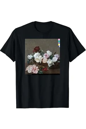 New Order Damen Unisex-Jugendliche T-Shirt Kurzarm Klassisch Geblümt Crew-Ausschnitt Klein EU S