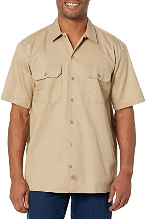Dickies Herren Regular Fit Freizeit Hemd Shrt/S Work Shirt, Kurzarm, Beige ( KH), Gr. Large (Herstellergröße: L)
