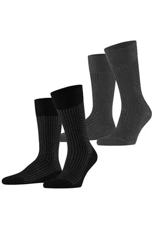 ESPRIT Herren Socken Illusional Grid Multipack M So Baumwolle gemustert 2 Paar, , 43-46