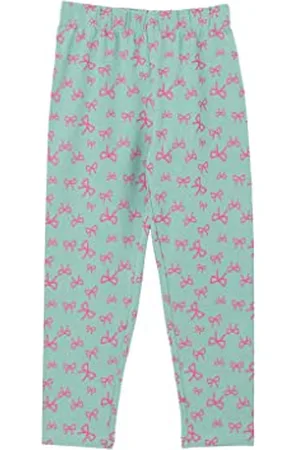 QS by s.Oliver Mädchen Leggings mit Allover-Print salbeigrün 134