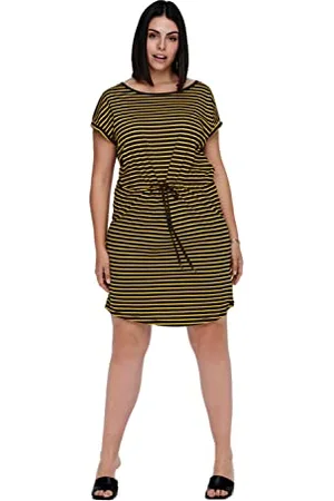 ONLY Carmakoma NOS Damen CARAPRIL SS Knee Dress Stripe NOOS Kleid, , L große größen