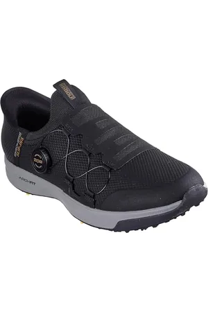Skechers Herren Hands-Free Go Golf Elite Vortex Slip Ins Sneaker, Schwarzes Synthetik-Textil-Grauer Besatz, 45.5 EU