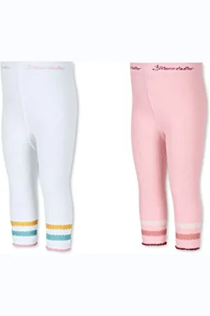 Sterntaler Baby-Mädchen Leggins Doppelpack Caprilänge Legging, Weiss, 74