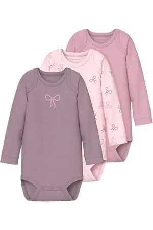 NAME IT Baby Damen Nbfbody 3P Ls Bow Noos, Numeric_68 (3er Pack)
