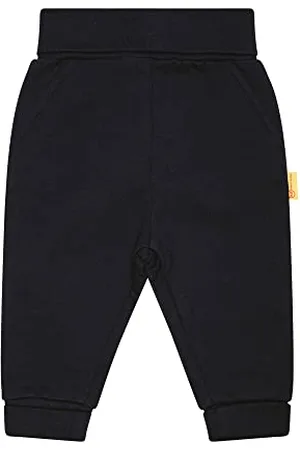 Steiff Unisex Baby Jogger mit Beinbündchen Lässige Hose, Navy, 56