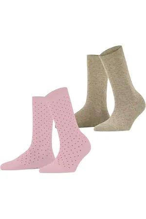 ESPRIT Damen Socken Fine Dot Multipack W So Baumwolle gemustert 2 Paar, , 35-38