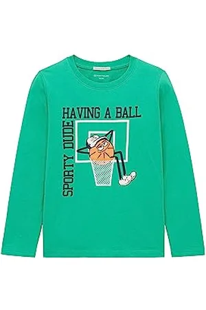 TOM TAILOR Jungen 1037534 Langarmshirt, 32262-bright Grass Green, 116/122