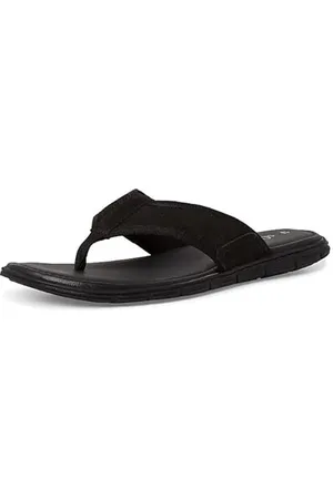 QS by s.Oliver Herren Pantoletten aus Leder Flach, (Black), 41 EU