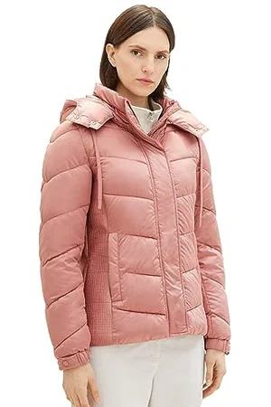 TOM TAILOR Damen 1037565 Steppjacke mit Abnehmbarer Kapuze, 32224-fading Rose, M