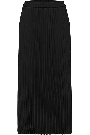 SELECTED Damen Slfalexis Mw Midi Skirt Noos Rock, Black, 34 EU