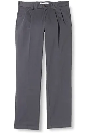 Amazon Herren Knitterfreie Chinohose mit klassischer Passform und Bügelfalte (erhältlich in Big & Tall), , 42W / 28L