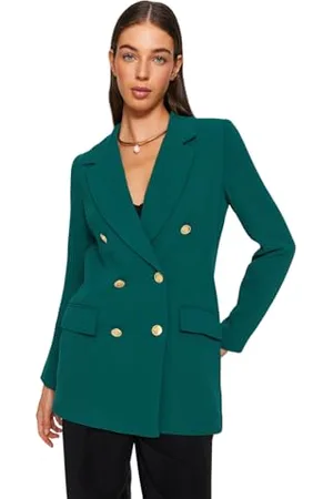 Trendyol Damen Gerade Lange Ärmel Übergröße Blazerjacke Blazer, , 40 EU