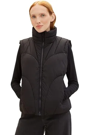 TOM TAILOR Damen Lightweight Steppweste mit Stehkragen, , XL