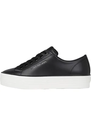 Calvin Klein Damen Vulcanized Sneaker Bold Low aus Leder, Schwarz (Black/Bright White), 36