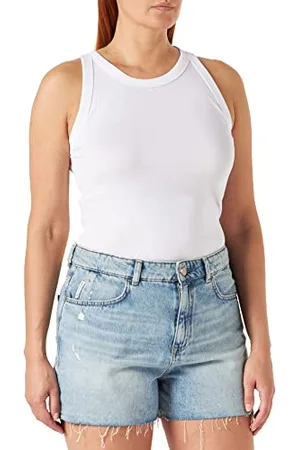Marc O’ Polo Marc OߴPolo Damen Tanktop aus Bio-Baumwolle mit hohem Rundhalsausschnitt, (White), L
