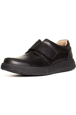Clarks Herren Un Abode Strap Slipper, Schwarzes Leder, 45 EU