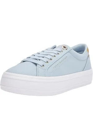 Tommy Hilfiger Damen Vulcanized Sneaker Essential Canvas Schuhe, Blau (Breezy Blue), 37
