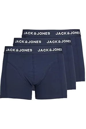 JACK & JONES Herren Set 3er Pack JACANTHONY Trunks Boxershorts Stretch Unterhose Basic Unterwäsche, Farben:Navy, Größe:XXL