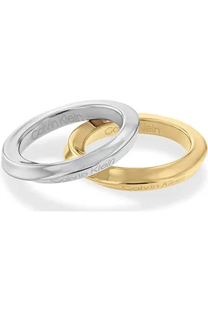 Calvin Klein Set aus 2 Ringen für Damen Kollektion TWISTED RING aus Edelstahl und Gelbgold - 35000330B