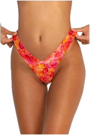FAE House - Vada Bikini Bottom - - Luxuriöse Damen-Bademode - Blumiges Rot - 100% nachhaltiger Stoff - Kaltes Handwaschen - Größe L