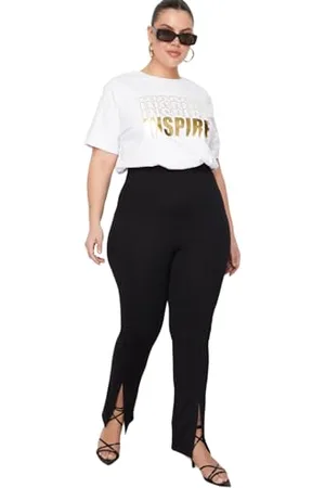 Trendyol Damen Frauen Größe Normale Taille Skinny Slim Fit Plus Size Hose, , x_l