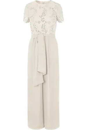 Apart APART Hochzeitsoverall mit Spitze im Materialmix aus Spitze und Chiffon, , 36