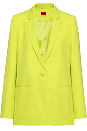 HUGO BOSS Damen Asella Regular-Fit Blazer mit EIN-Knopf-Leiste Gelb 36