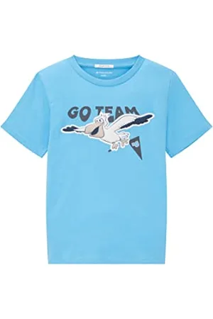 TOM TAILOR Jungen Kinder T-Shirt mit Print 1035195, Blau, 116-122