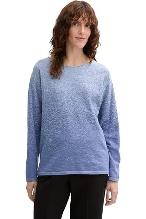 TOM TAILOR Damen Strickpullover mit Farbverlauf aus Bio-Baumwolle, , XS