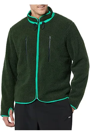 Amazon Herren Stehkragenjacke Aus Teddy-Fleece Mit Durchgehendem Reißverschluss Und Brusttaschen, , L
