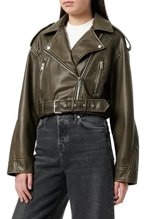 ONLY Female Kunstlederjacke Bandkragen Bikerjacke