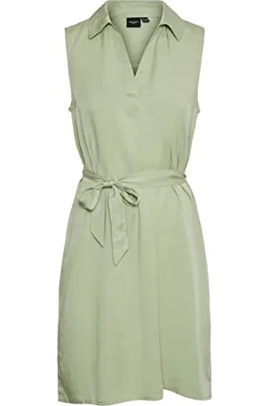VERO MODA Damen Vmharper Sl Collar Tie Belt Abk Dress Kleid, , XL EU