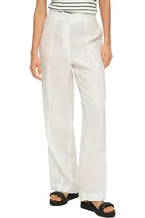 QS by s.Oliver Leinen Hose, Wide Leg