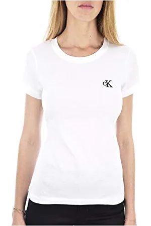 Calvin Klein Jeans CK EMBROIDERY SLIM TEE Kurzarm Strickoberteile Damen, , L
