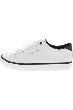 Tommy Hilfiger TH HI VULC CORE LOW LEATHER ESS Vulkanisierte Sneaker Herren, (White), 43 EU