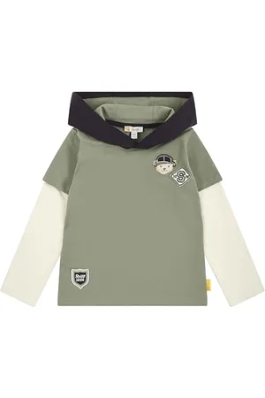 Steiff T-Shirt Langarm EU Größe 122 , Jungen Langarm-Sweatshirt, Longsleeve für Kinder, Pullover langärmelig, Kinderoberteil, ideales Basic Shirt, bequem und weich, waschmaschinenfest