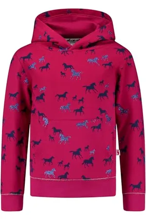 Salt & Pepper Mädchen Kapuzensweatshirt mit Pferde Allover Print