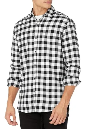 Amazon Herren Langarmhemd aus Flanell (in Übergröße erhältlich), , L