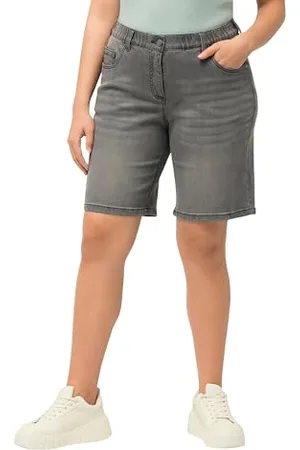 Ulla Popken Damen Basic Aus Denim Bermuda, , 58 EU