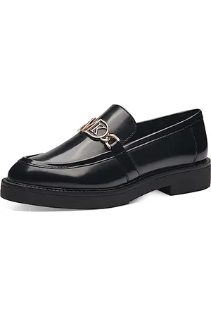 Marco Tozzi By Guido Maria Kretschmer Damen Loafer ohne Absatz aus Kunstleder Elegant, Schwarz , 36
