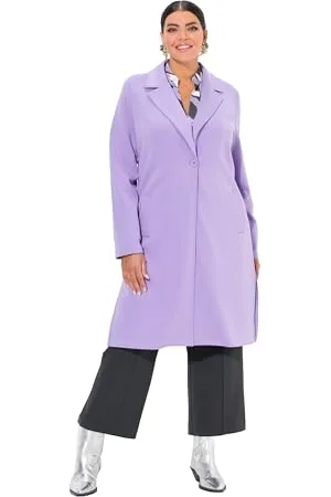 Ulla Popken Damen große Größen Übergrößen Plus Size Punto-Longblazer, Reverskragen, länger geschnitten