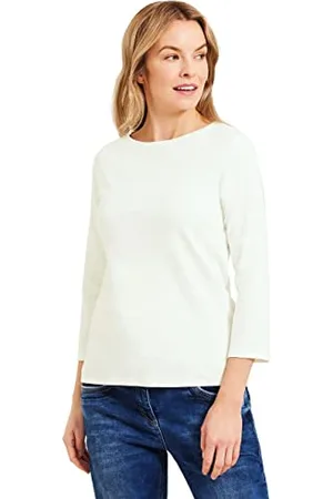 CECIL Damen B317389 Basic Baumwollshirt U Boot Ausschnitt, , XS EU